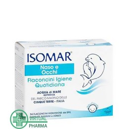 Isomar Naso e Occhi Igiene Quotidiana Acqua di Mare Isotonica 24 flaconcini monodose da 5 ml