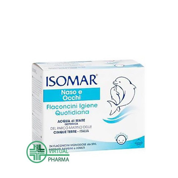 Isomar Naso e Occhi Igiene Quotidiana Acqua di Mare Isotonica 24 flaconcini monodose da 5 ml