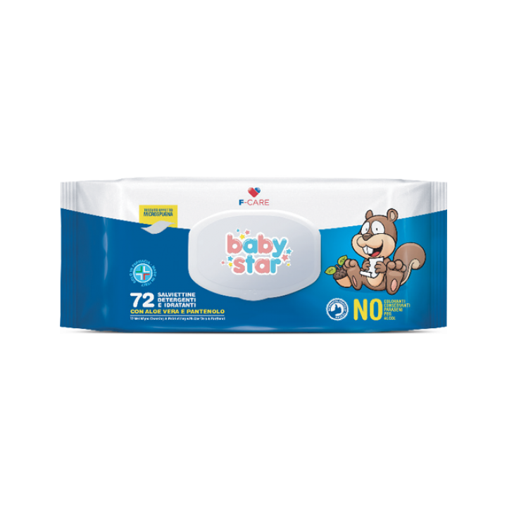 Baby Star Salviettine Detergenti e Idratanti 72 Pezzi