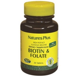 Nature's Plus Biotina e Acido Folico 30 Tavolette