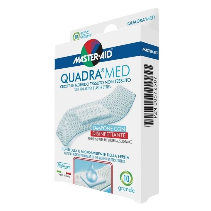 Master Aid Quadra Med Dermoattivo Super 86x39mm 10 Pezzi