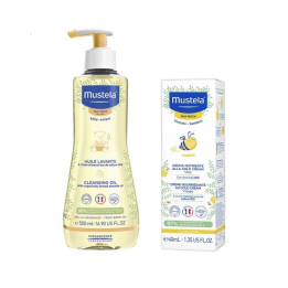Mustela Olio Bagno Pelle Secca 500 ml + Crema Viso Nutriente Cold Cream 40 Ml