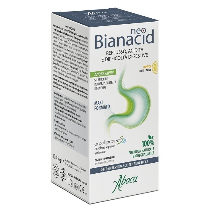 Aboca Neobianacid Gusto Limone 70 compresse masticabili