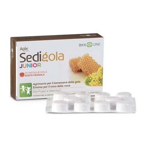 Bios Line Propoli Sedigola Junior Gusto Fragola 20 pastiglie