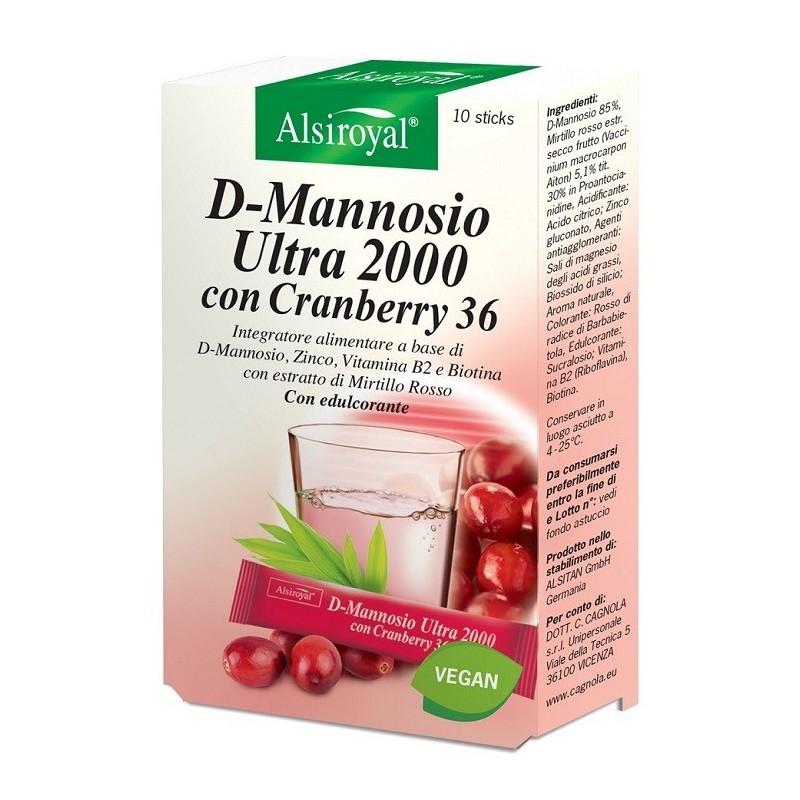 Alsiroyal D-Mannosio Ultra 2000 Cranberry 10 stick