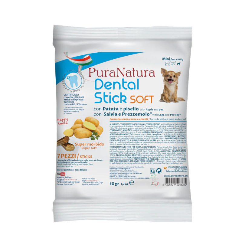 Pura Natura Dental Stick Grain Free Mini per Cani fino a 10 Kg