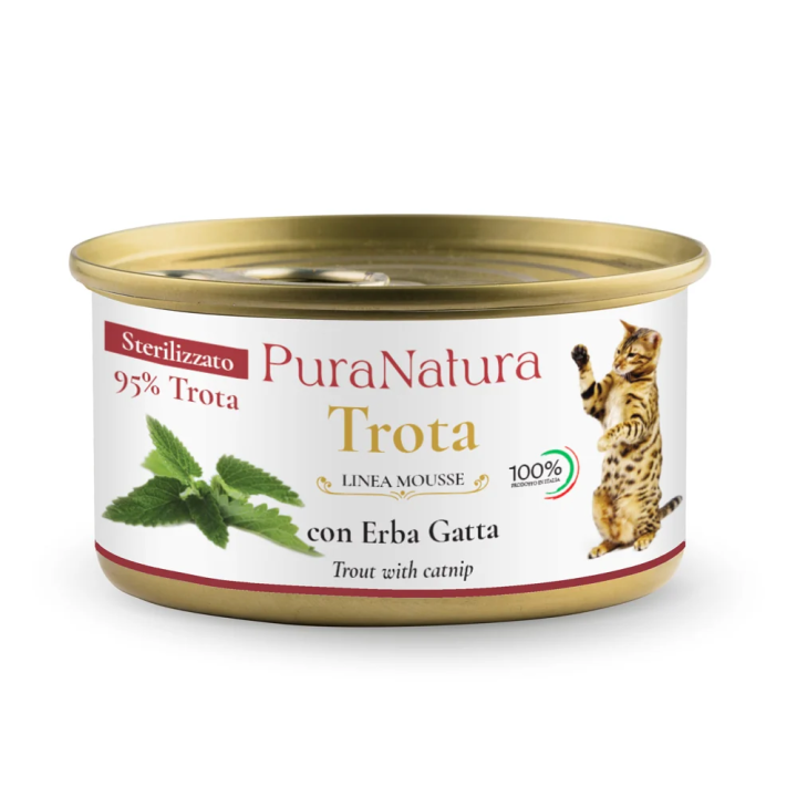 MOUSSE STERILIZZATO TROTA CON ERBA GATTA