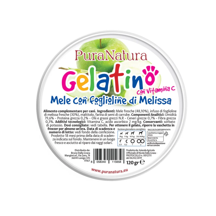 GELATINO ALLA MELA - Gelato per Cani Naturale 120G